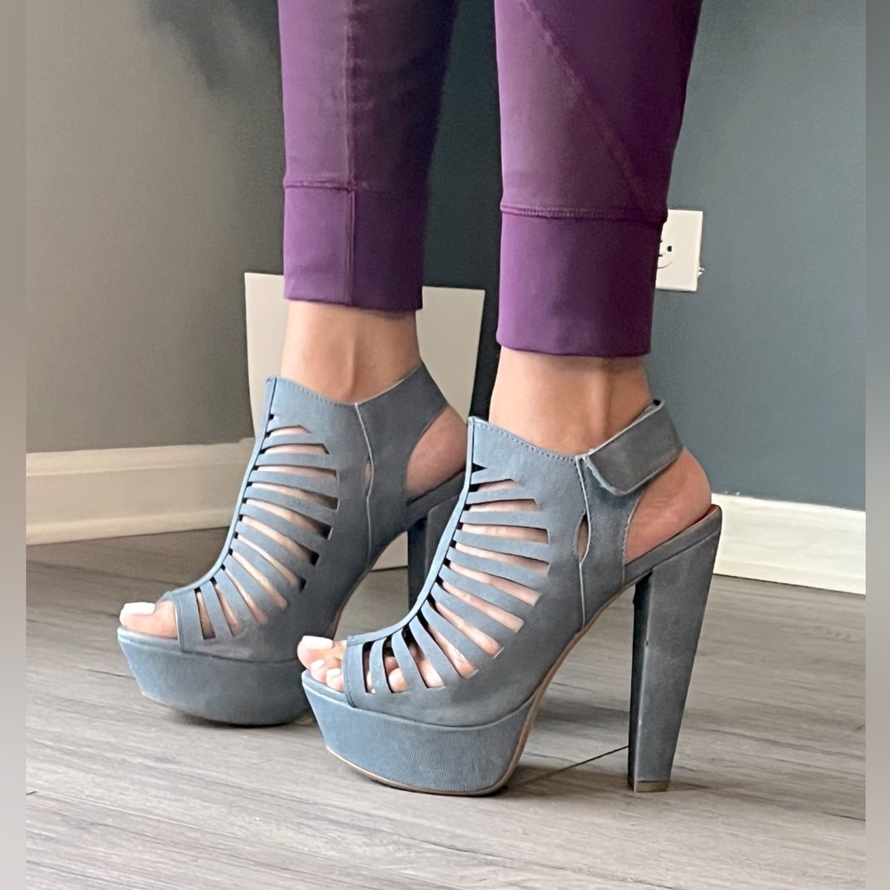 Denim Open Toe Platform - Picture 3 of 6